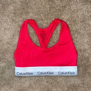 Red Calvin Klein crop top